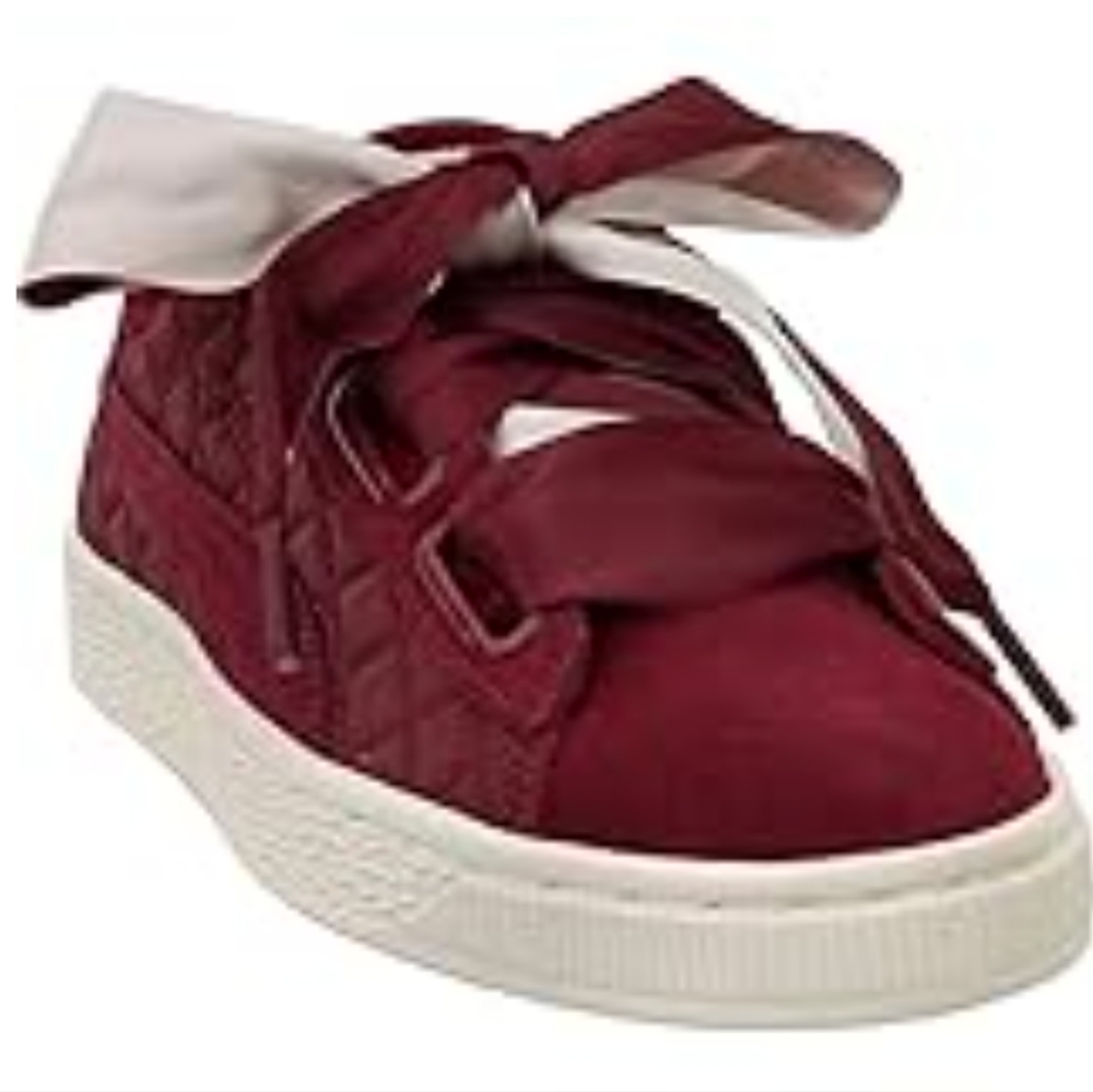 Women's Burgundy Sneakers with Ribbon Laces